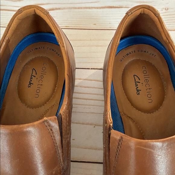 NWT CLARKS WHIDDON STEP Slip-On Loafers Ortholite Sz 11 Dark Tan Leather Men’s - Picture 12 of 12